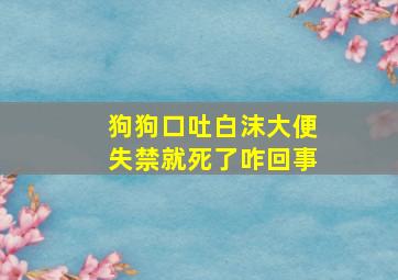 狗狗口吐白沫大便失禁就死了咋回事