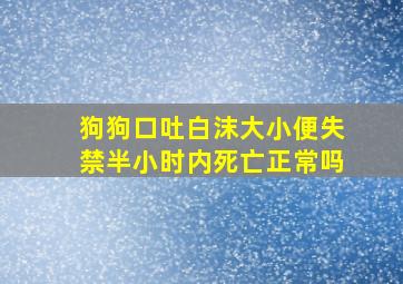 狗狗口吐白沫大小便失禁半小时内死亡正常吗