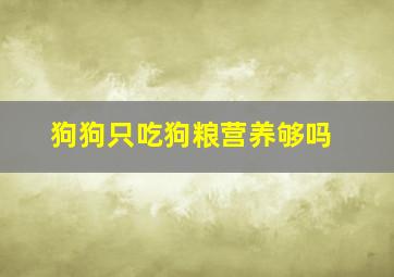 狗狗只吃狗粮营养够吗