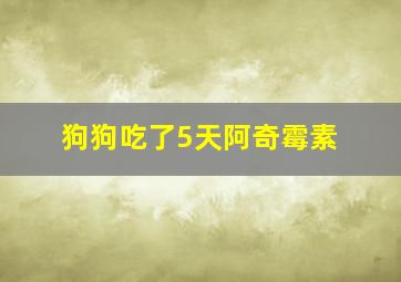 狗狗吃了5天阿奇霉素