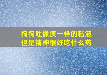 狗狗吐像痰一样的粘液但是精神很好吃什么药