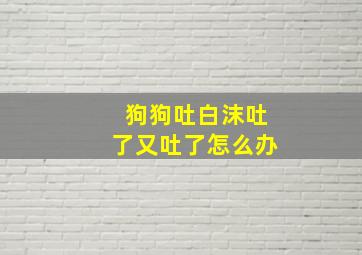 狗狗吐白沫吐了又吐了怎么办