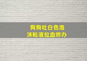 狗狗吐白色泡沫粘液拉血咋办