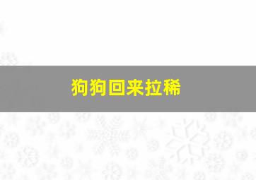 狗狗回来拉稀