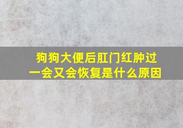 狗狗大便后肛门红肿过一会又会恢复是什么原因