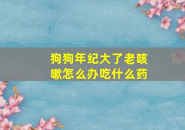 狗狗年纪大了老咳嗽怎么办吃什么药