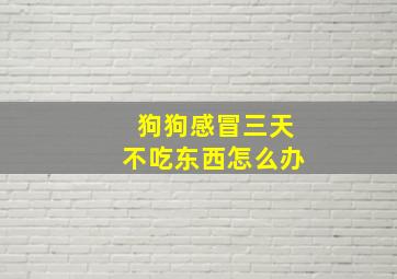 狗狗感冒三天不吃东西怎么办