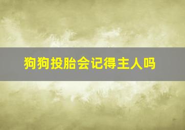 狗狗投胎会记得主人吗