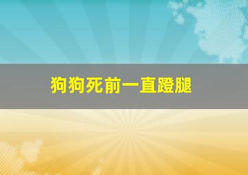 狗狗死前一直蹬腿