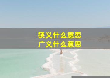 狭义什么意思广义什么意思