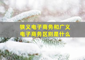 狭义电子商务和广义电子商务区别是什么