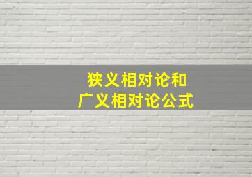 狭义相对论和广义相对论公式