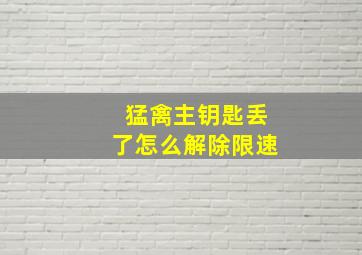 猛禽主钥匙丢了怎么解除限速