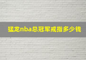 猛龙nba总冠军戒指多少钱