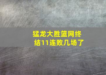 猛龙大胜篮网终结11连败几场了