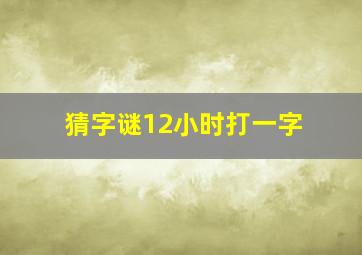 猜字谜12小时打一字