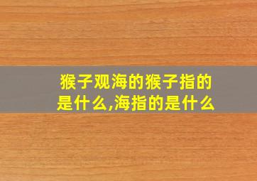 猴子观海的猴子指的是什么,海指的是什么