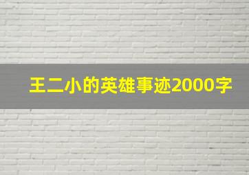 王二小的英雄事迹2000字