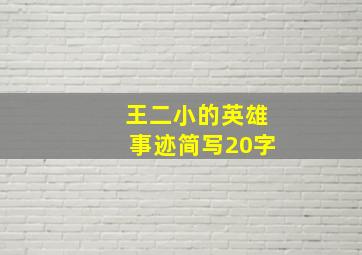 王二小的英雄事迹简写20字