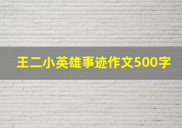 王二小英雄事迹作文500字