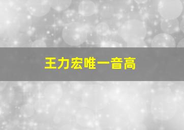 王力宏唯一音高