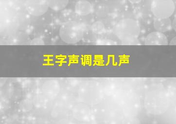 王字声调是几声