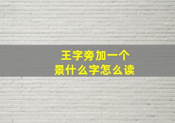 王字旁加一个景什么字怎么读