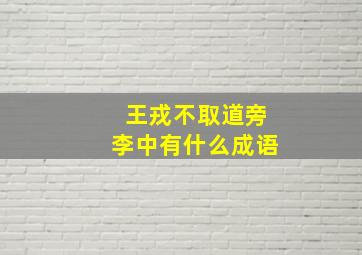 王戎不取道旁李中有什么成语