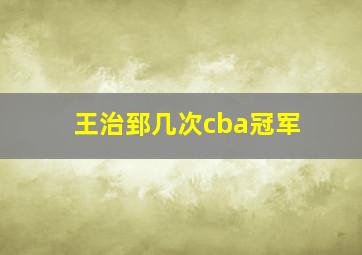 王治郅几次cba冠军