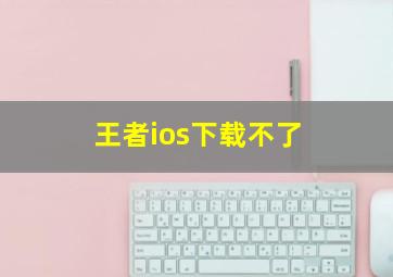 王者ios下载不了