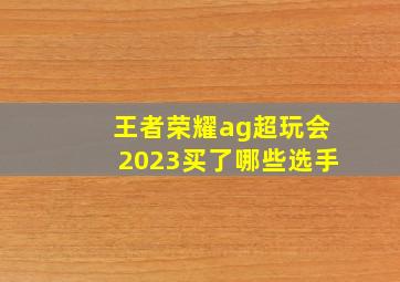 王者荣耀ag超玩会2023买了哪些选手