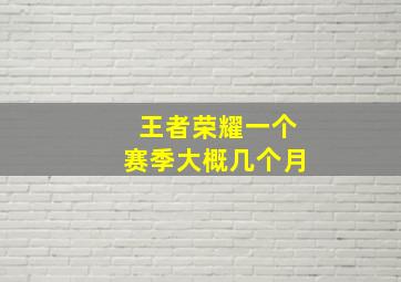 王者荣耀一个赛季大概几个月