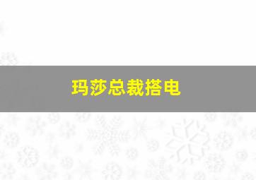 玛莎总裁搭电