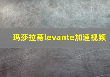 玛莎拉蒂levante加速视频