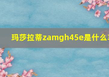 玛莎拉蒂zamgh45e是什么车