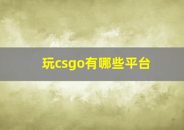 玩csgo有哪些平台