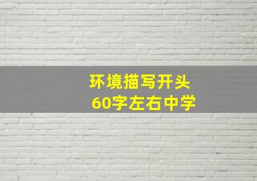 环境描写开头60字左右中学