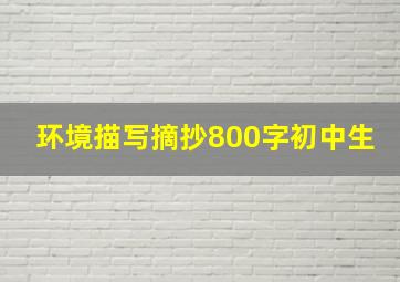 环境描写摘抄800字初中生