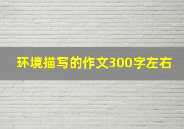 环境描写的作文300字左右