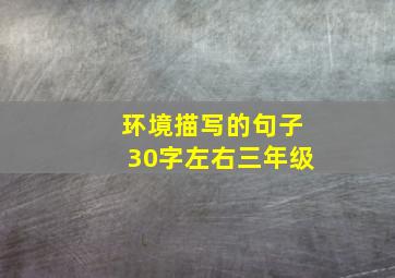 环境描写的句子30字左右三年级