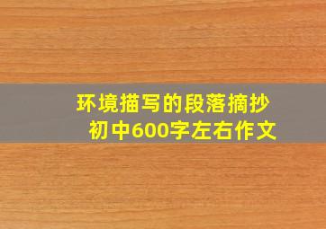 环境描写的段落摘抄初中600字左右作文