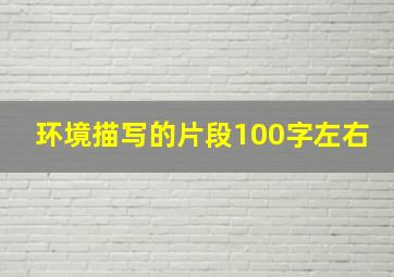 环境描写的片段100字左右