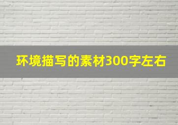 环境描写的素材300字左右