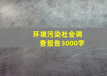 环境污染社会调查报告3000字