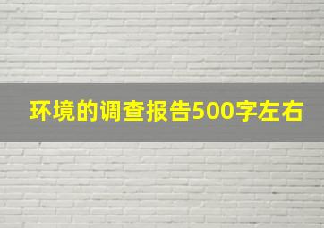 环境的调查报告500字左右