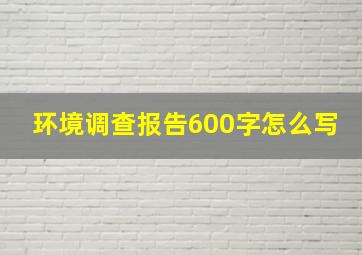 环境调查报告600字怎么写