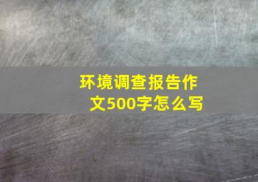 环境调查报告作文500字怎么写