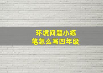 环境问题小练笔怎么写四年级