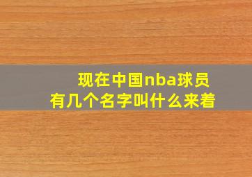 现在中国nba球员有几个名字叫什么来着