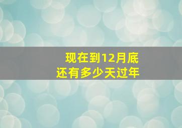 现在到12月底还有多少天过年